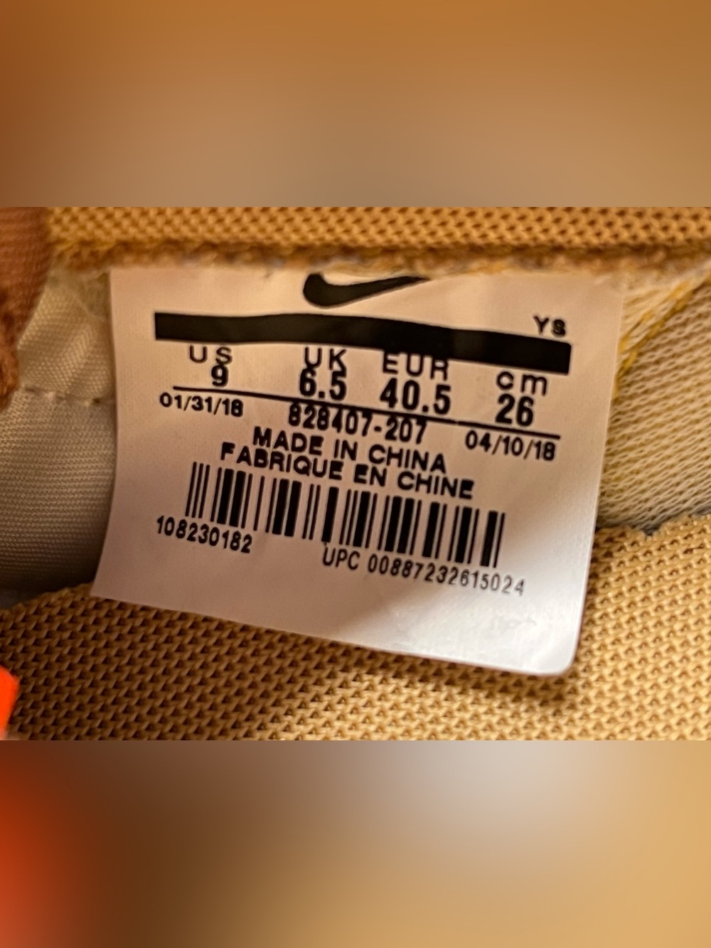 Nike Women’s Retro Runner Sneakers in Mustard Yellow with Orange Accents - Picture 6 of 9